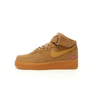 Supreme x Nike Air Force 1'07 Mid"Wheat Flax" Men's and women's sneakers FZ8784-200