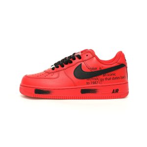 2025 Off-White x Nike Air Force 1'07 Low "Red Black" shoes FD7039-600