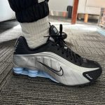 Buy online 2025 Nike Shox R4 Retro “silver black blue” men's and women's shoes