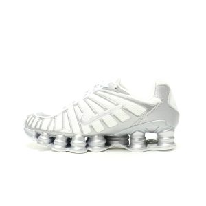 Nike Shox TLX “white silver” Men's and women's sports shoes