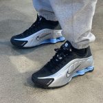 Buy online 2025 Nike Shox R4 Retro “silver black blue” men's and women's shoes