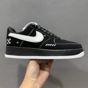 Off-White x Nike Air Force 1 '07 Suede Black White Unisex Classic Low-Top Versatile Casual Sneakers with Discount​