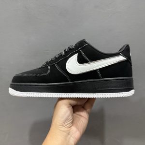 Off-White x Nike Air Force 1 '07 Suede Black White Unisex Classic Low-Top Versatile Casual Sneakers with Discount​
