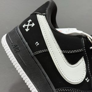 Off-White x Nike Air Force 1 '07 Suede Black White Unisex Classic Low-Top Versatile Casual Sneakers with Discount​