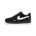 Off-White x Nike Air Force 1 '07 Suede Black White Unisex Classic Low-Top Versatile Casual Sneakers with Discount​