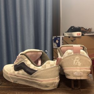 POP MART x Vans Knu Skool SPACE MOLLY Beige Suede Skate Sneakers Men Women​