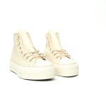 Converse Chuck Taylor All Star Lifted High Beige Leather Platform Sneakers Men Women​