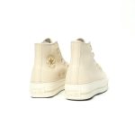 Converse Chuck Taylor All Star Lifted High Beige Leather Platform Sneakers Men Women​
