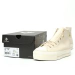 Converse Chuck Taylor All Star Lifted High Beige Leather Platform Sneakers Men Women​