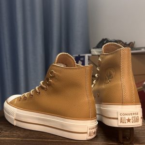 Converse Chuck Taylor All Star Lifted High Brown Leather Platform Sneakers Men Women​