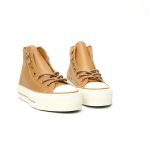 Converse Chuck Taylor All Star Lifted High Brown Leather Platform Sneakers Men Women​