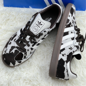 Adidas Originals Samba OG Cow Print Brown Women Street Casual Sports Shoes​