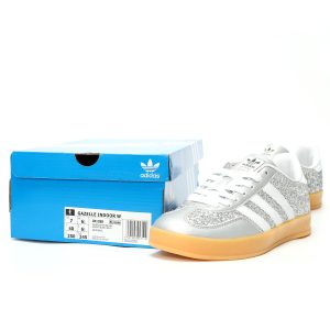 Adidas Gazelle Indoor Trainers Men’s and Women’s Silver Casual Shoes​