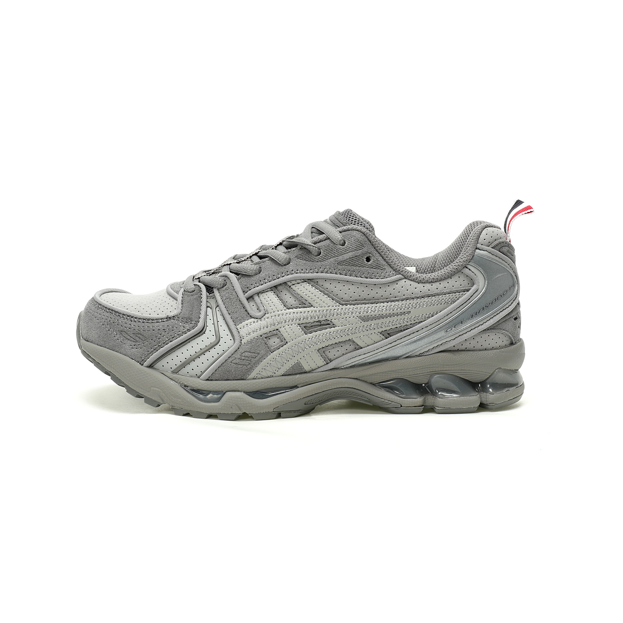Thom Browne x ASICS Gel Kayano 14 Grey Inspired Collaborative Sneakers Thom Browne x ASICS Gel Kayano 14 Grey Inspired Collaborative Sneakers