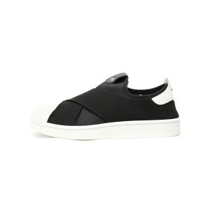 Adidas Superstar II Slip-On Black White Elastic Strap Inspired Unisex Casual Sneakers