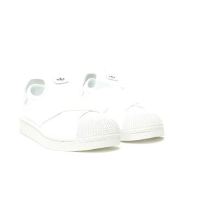 Adidas Superstar II Slip-On All White Elastic Strap Inspired Unisex Casual Sneakers Adidas Superstar II Slip-On All White Elastic Strap Inspired Unisex Casual Sneakers
