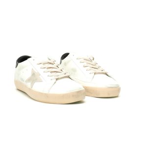 White Distressed Star Sneakers | Golden Goose Style Casual Shoes