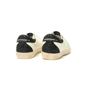 Golden Goose Superstar Sneakers White Black Glitter Star Distressed Leather Golden Goose Superstar Sneakers White Black Glitter Star Distressed Leather