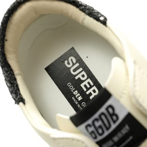 Golden Goose Superstar Sneakers White Black Glitter Star Distressed Leather Golden Goose Superstar Sneakers White Black Glitter Star Distressed Leather