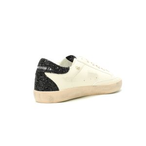 Golden Goose Superstar Sneakers White Black Glitter Star Distressed Leather
