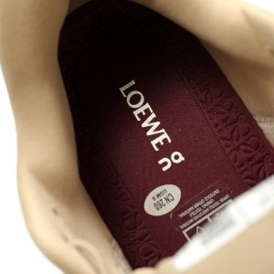 Loewe x On Cloudsolo Low Top Running Shoes Beige Burgundy Lightweight Sneakers Loewe x On Cloudsolo Low Top Running Shoes Beige Burgundy Lightweight Sneakers