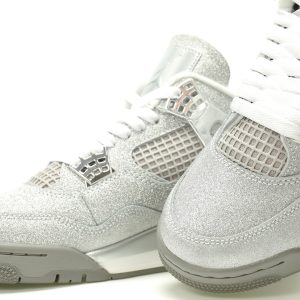 Nike Air Jordan 4 Retro Glitter Glove Silver Men's Sneakers FQ8138-092 Nike Air Jordan 4 Retro Glitter Glove Silver Men's Sneakers FQ8138-092