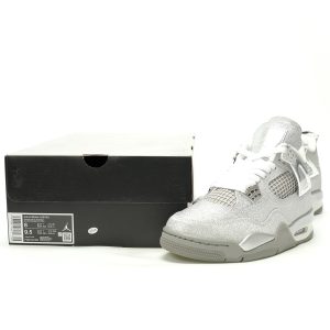 Nike Air Jordan 4 Retro Glitter Glove Silver Men's Sneakers FQ8138-092 Nike Air Jordan 4 Retro Glitter Glove Silver Men's Sneakers FQ8138-092