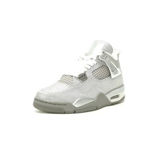 Nike Air Jordan 4 Retro Glitter Glove Silver Men's Sneakers FQ8138-092