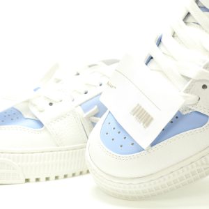 Off-White™ 3.0 Court Low Top White Light Blue Leather Sneakers Off-White™ 3.0 Court Low Top White Light Blue Leather Sneakers