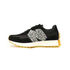 New Balance 327 Low Top Retro Suede Leopard Print Casual Running Shoes MS327LPC Black Grey