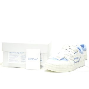 Off-White™ 3.0 Court Low Top White Light Blue Leather Sneakers Off-White™ 3.0 Court Low Top White Light Blue Leather Sneakers