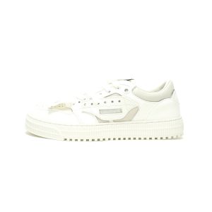 Off-White™ 3.0 Court Low Top White Grey Leather Sneakers OMIA29KS25LEA004010B