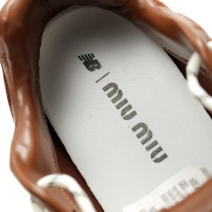 Miu Miu x New Balance 530 SL Coffee Brown Leather Gum Sole Sneakers ECAP523059B Miu Miu x New Balance 530 SL Coffee Brown Leather Gum Sole Sneakers ECAP523059B