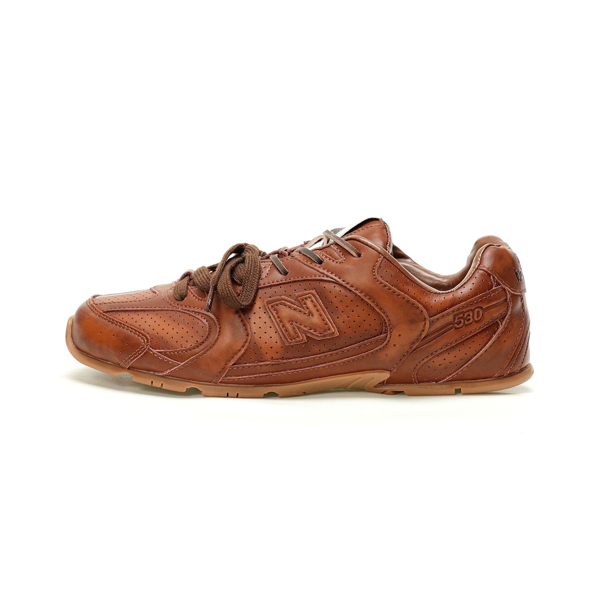 Miu Miu x New Balance 530 SL Coffee Brown Leather Gum Sole Sneakers ECAP523059B Miu Miu x New Balance 530 SL Coffee Brown Leather Gum Sole Sneakers ECAP523059B