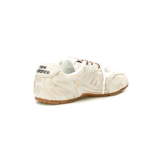 Miu Miu x New Balance 530 SL Off-White Distressed Leather Gum Sole Sneakers ECAP523059B
