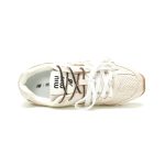 Miu Miu x New Balance 530 SL Off-White Distressed Leather Gum Sole Sneakers ECAP523059B